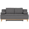SCHLAFSOFA in Webstoff Dunkelgrau  - Dunkelgrau/Naturfarben, KONVENTIONELL, Holz/Textil (203/95/96cm) - Venda