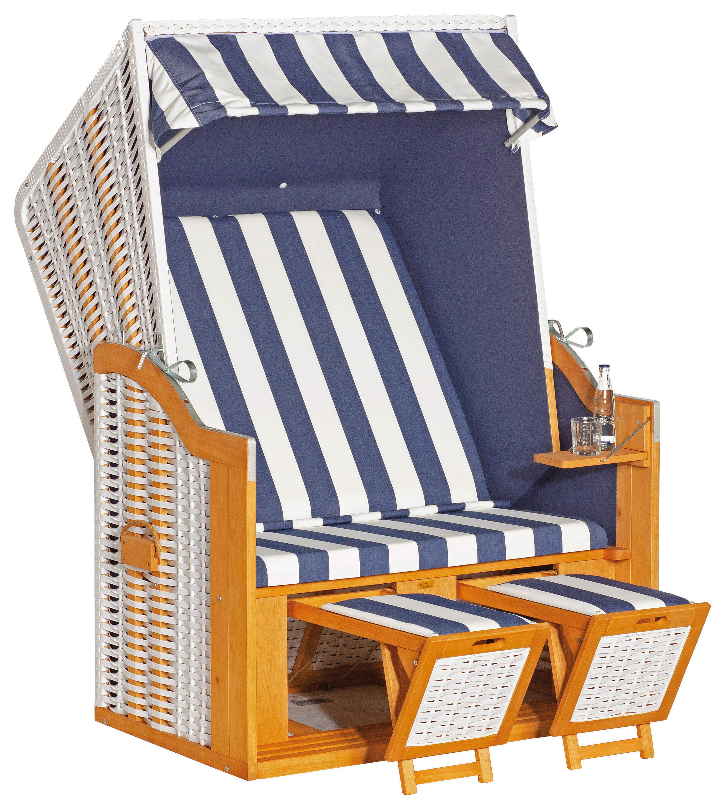 STRANDKORB 160/120/80 cm  - Weiss, Design, Holz/Kunststoff (160/120/80cm) - Nouvel