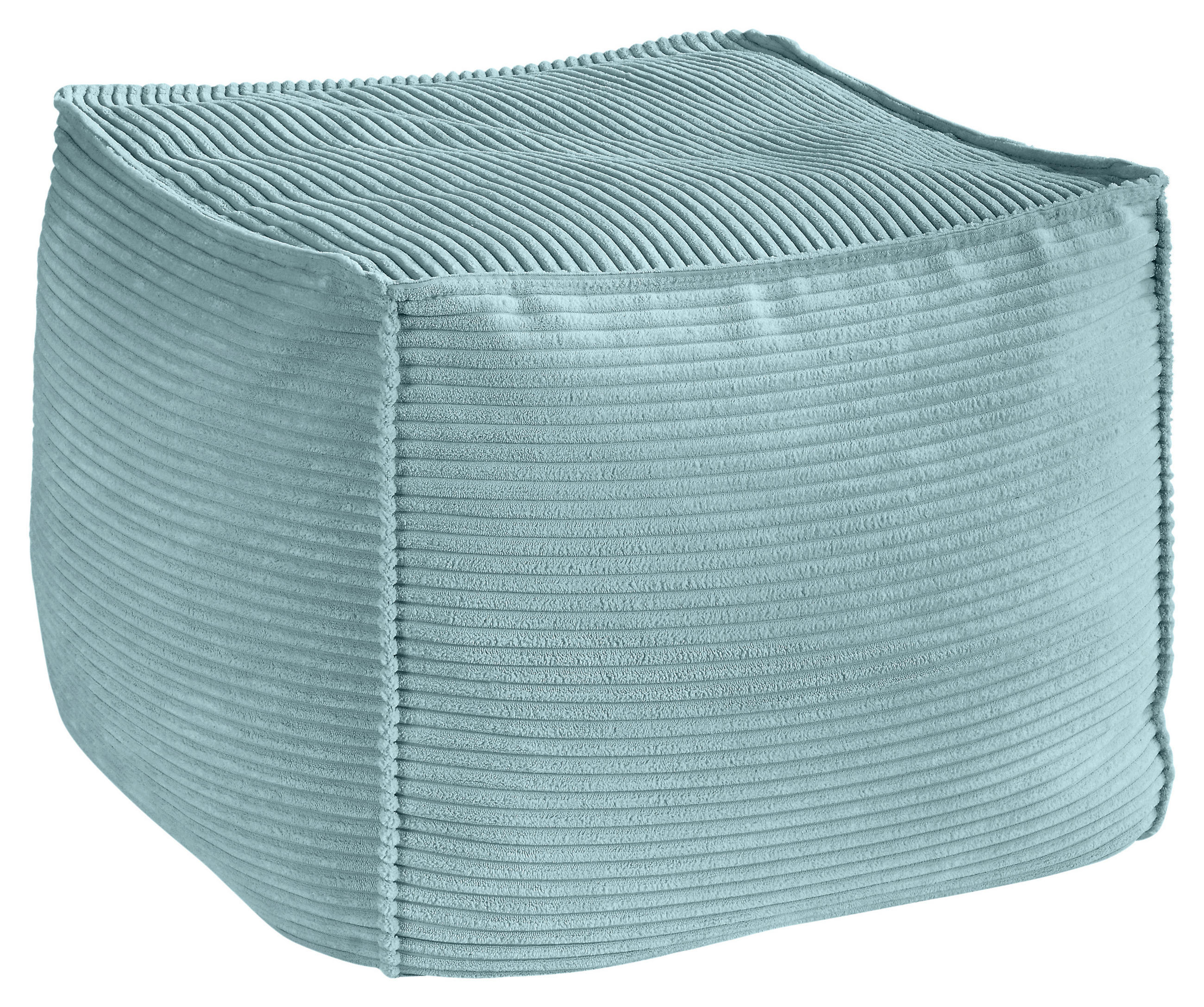 POUF Cord 66/40/66 cm  - Hellblau, KONVENTIONELL, Textil (66/40/66cm) - Hom`in