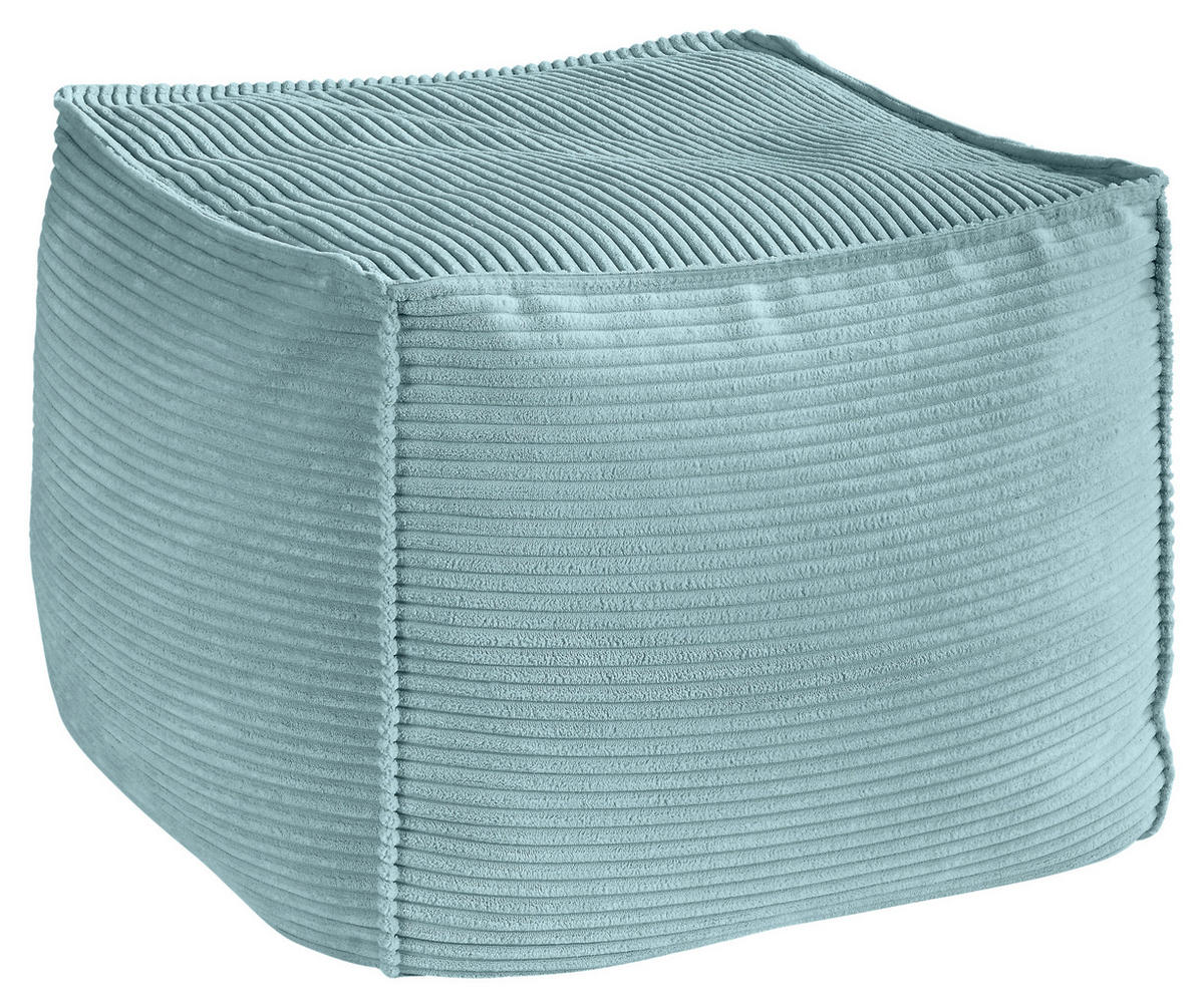 POUF Cord 66/40/66 cm  - Hellblau, KONVENTIONELL, Textil (66/40/66cm) - Hom`in