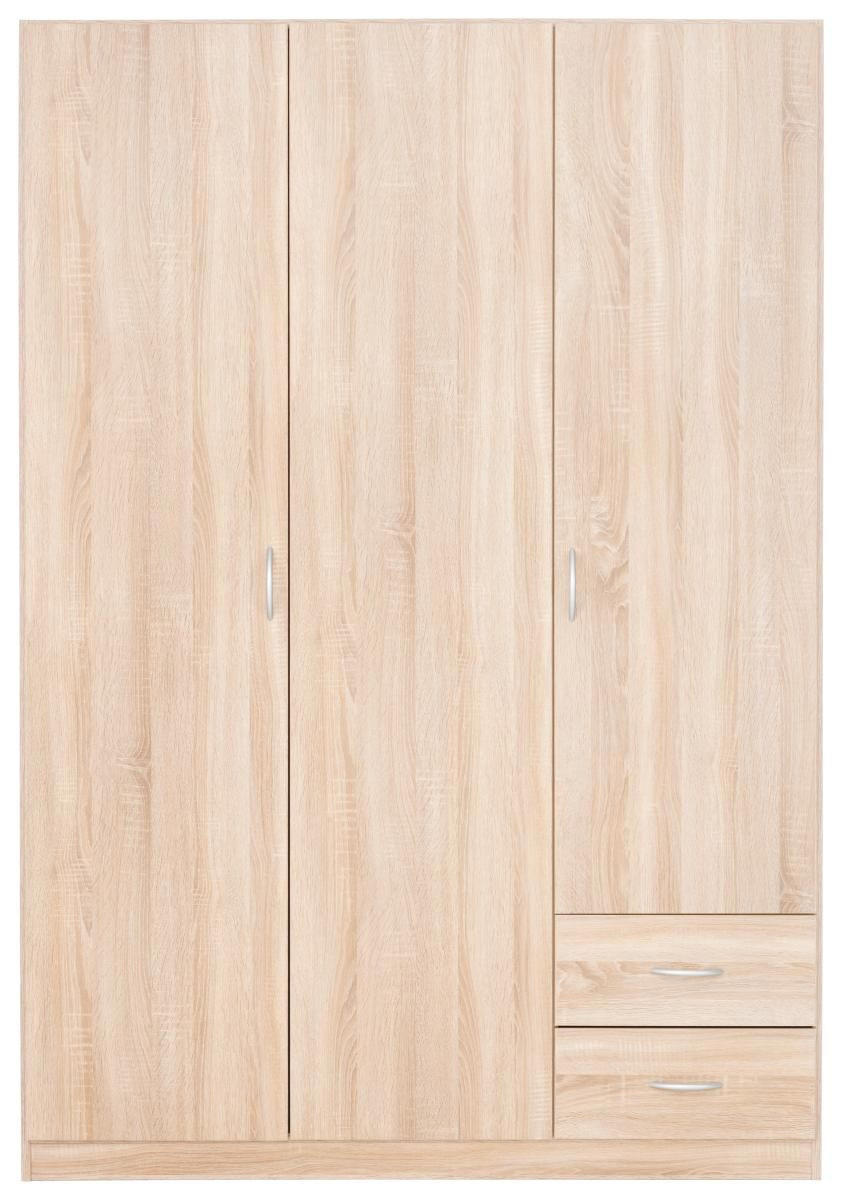 DREHTÜRENSCHRANK in Sonoma Eiche  - Silberfarben/Sonoma Eiche, Konventionell, Holzwerkstoff (136/197/54cm) - Boxxx