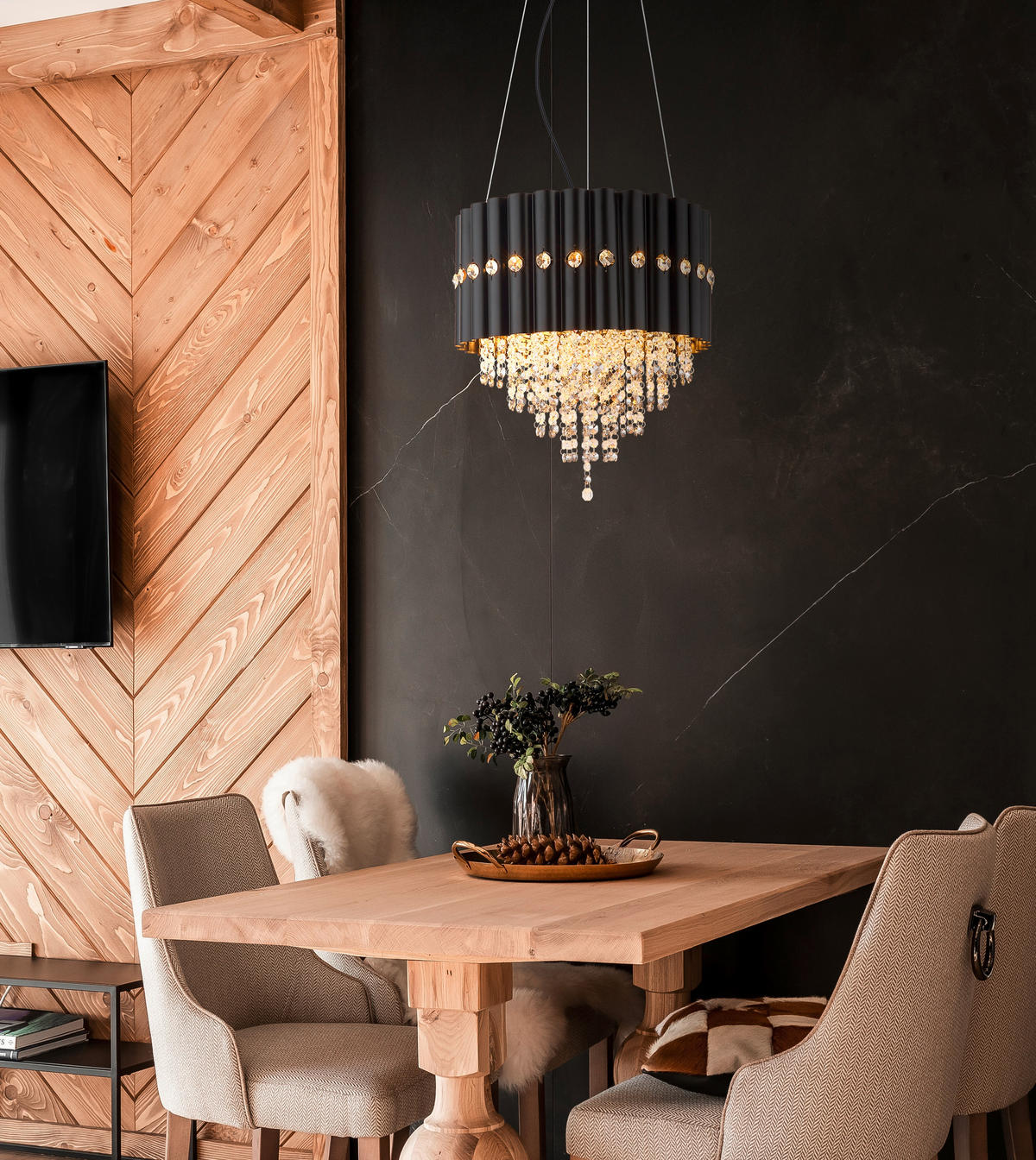 HÄNGLAMPA ELEOS 40/150 cm  - klar/grå, Design, metall/glas (40/150cm) - Globo