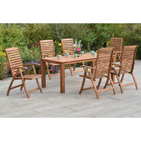 GARTENTISCHGRUPPE Akazie Hartholz  - Akaziefarben, KONVENTIONELL, Holz - Gardenson