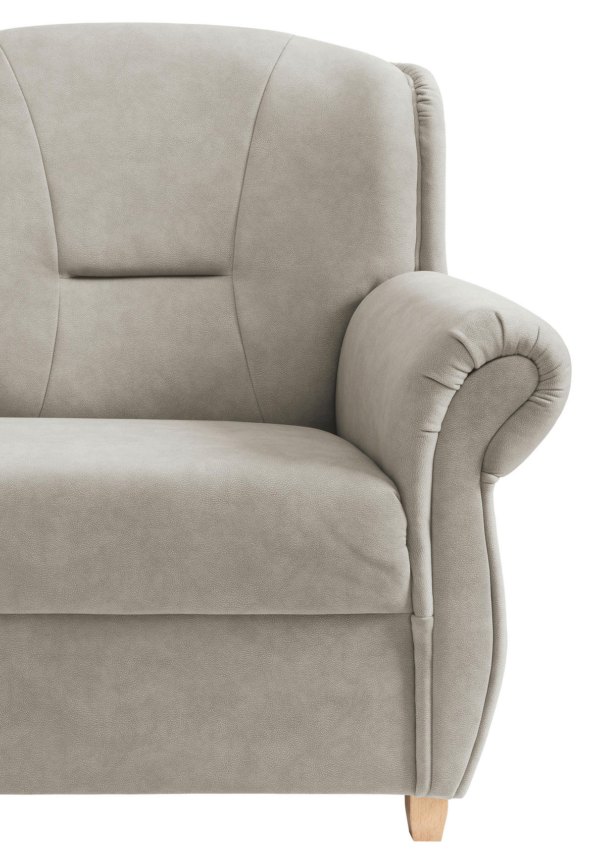 2-SITZER-SOFA Mikrofaser Silberfarben  - Wildeiche/Silberfarben, Konventionell, Holz/Textil (152/100/88cm) - Livetastic