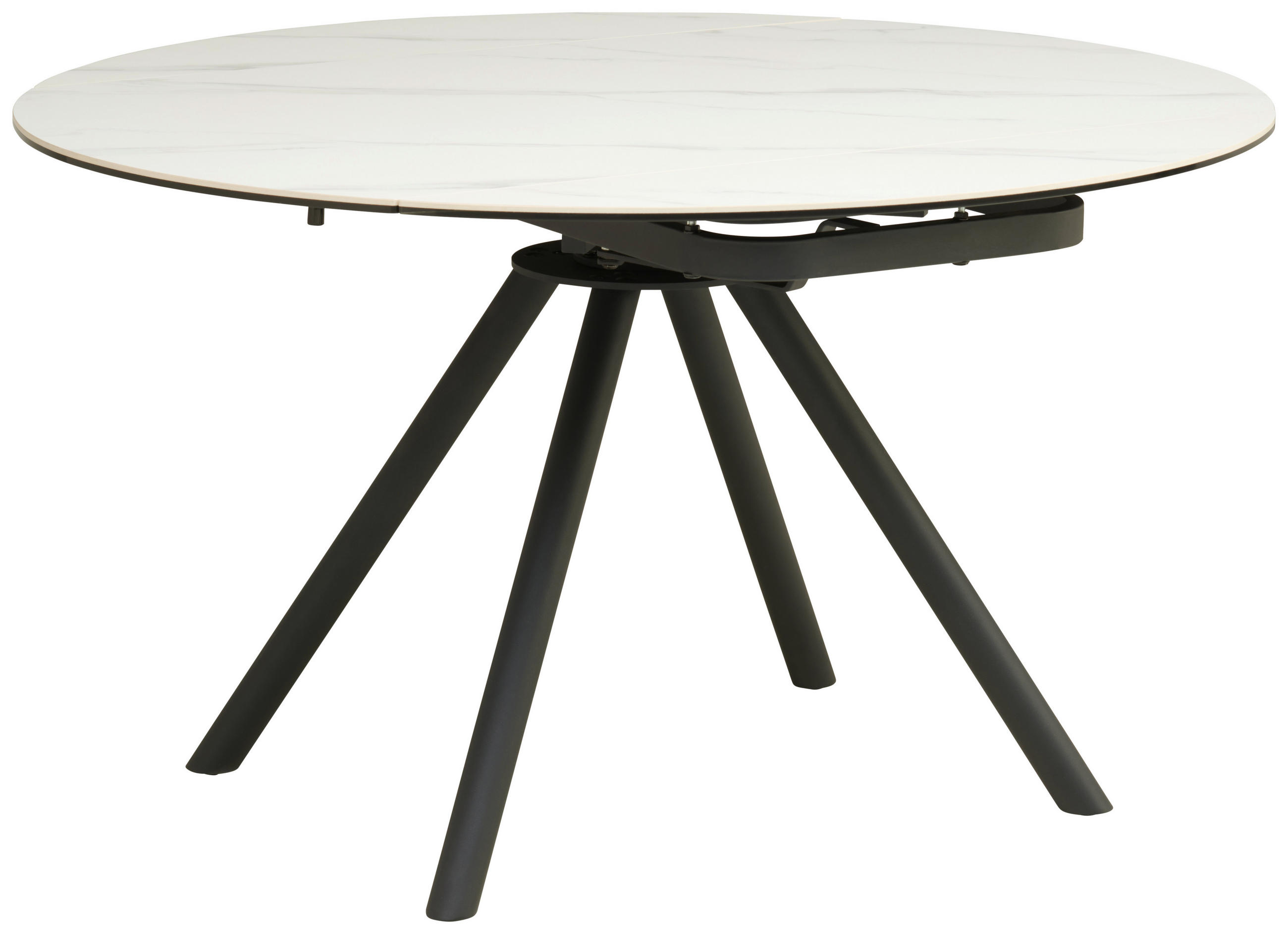 ESSTISCH in Metall, Glas, Keramik  - Schwarz/Weiß, LIFESTYLE, Glas/Keramik (80-130/75-77/130cm) - MID.YOU