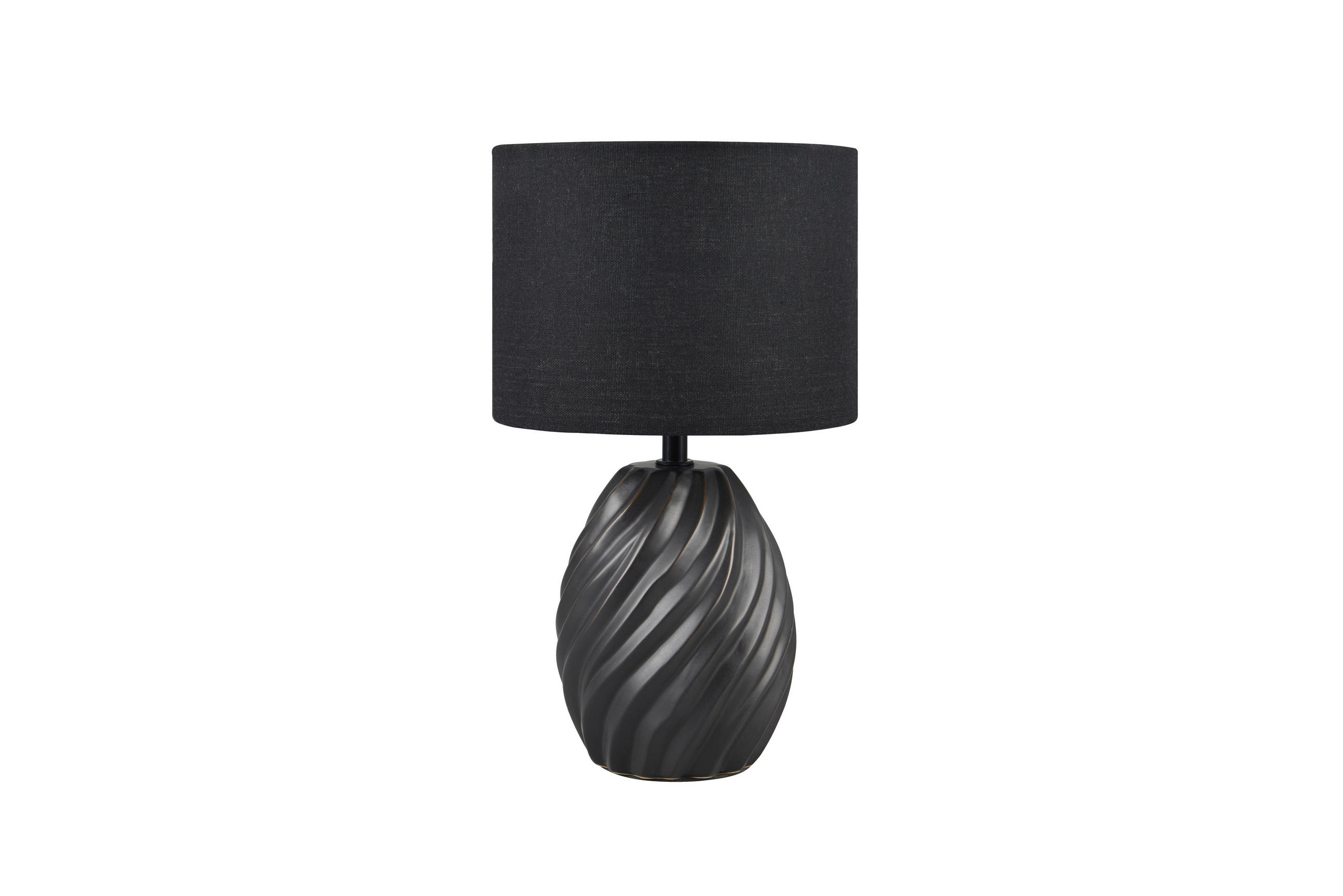 ASZTALI LÁMPA - fekete, Basics, üveg/textil (18/31cm)