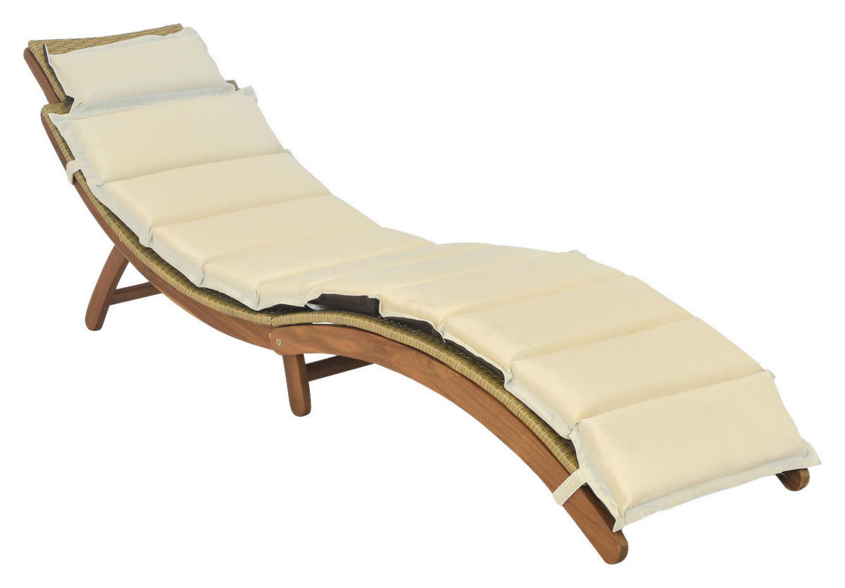 GARTENLIEGE 183/60/54 cm Akazie  - Naturfarben, MODERN, Holz/Kunststoff (183/60/54cm) - Gardenson