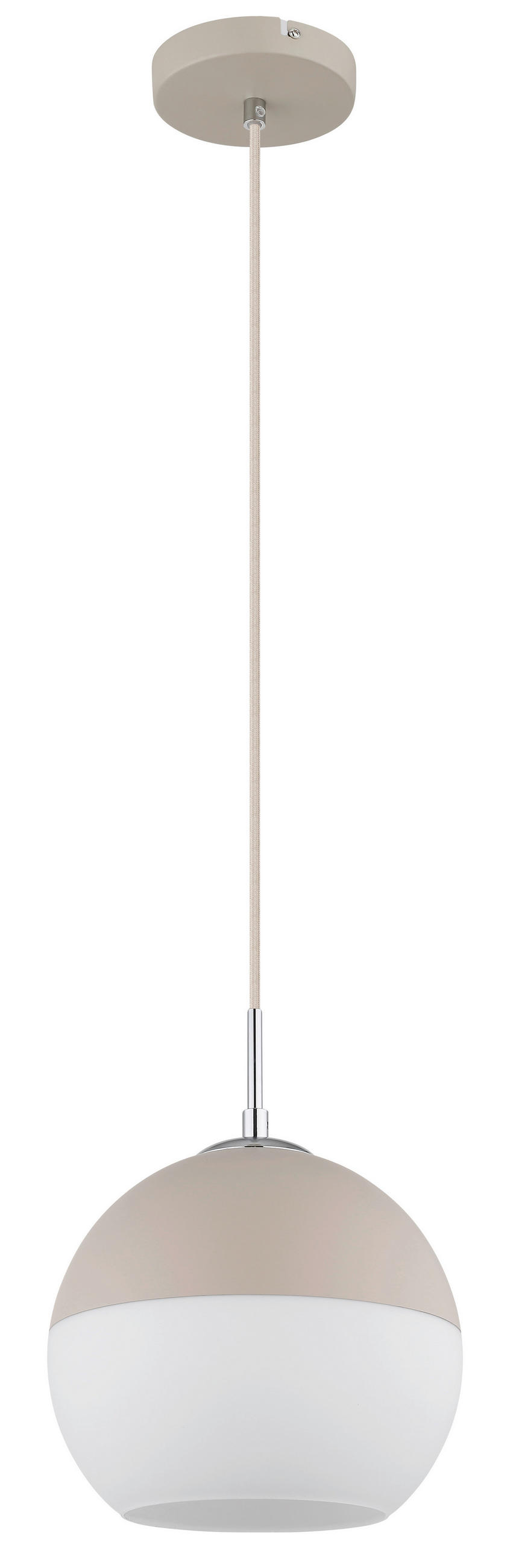 HÄNGELEUCHTE 25/120 cm  - Sandfarben/Beige, Design, Glas/Textil (25/120cm) - Globo