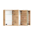 SPIEGELSCHRANK 120/64/20 cm - Eiche Wotan/Alufarben, Natur, Glas/Holzwerkstoff (120/64/20cm) - Xora