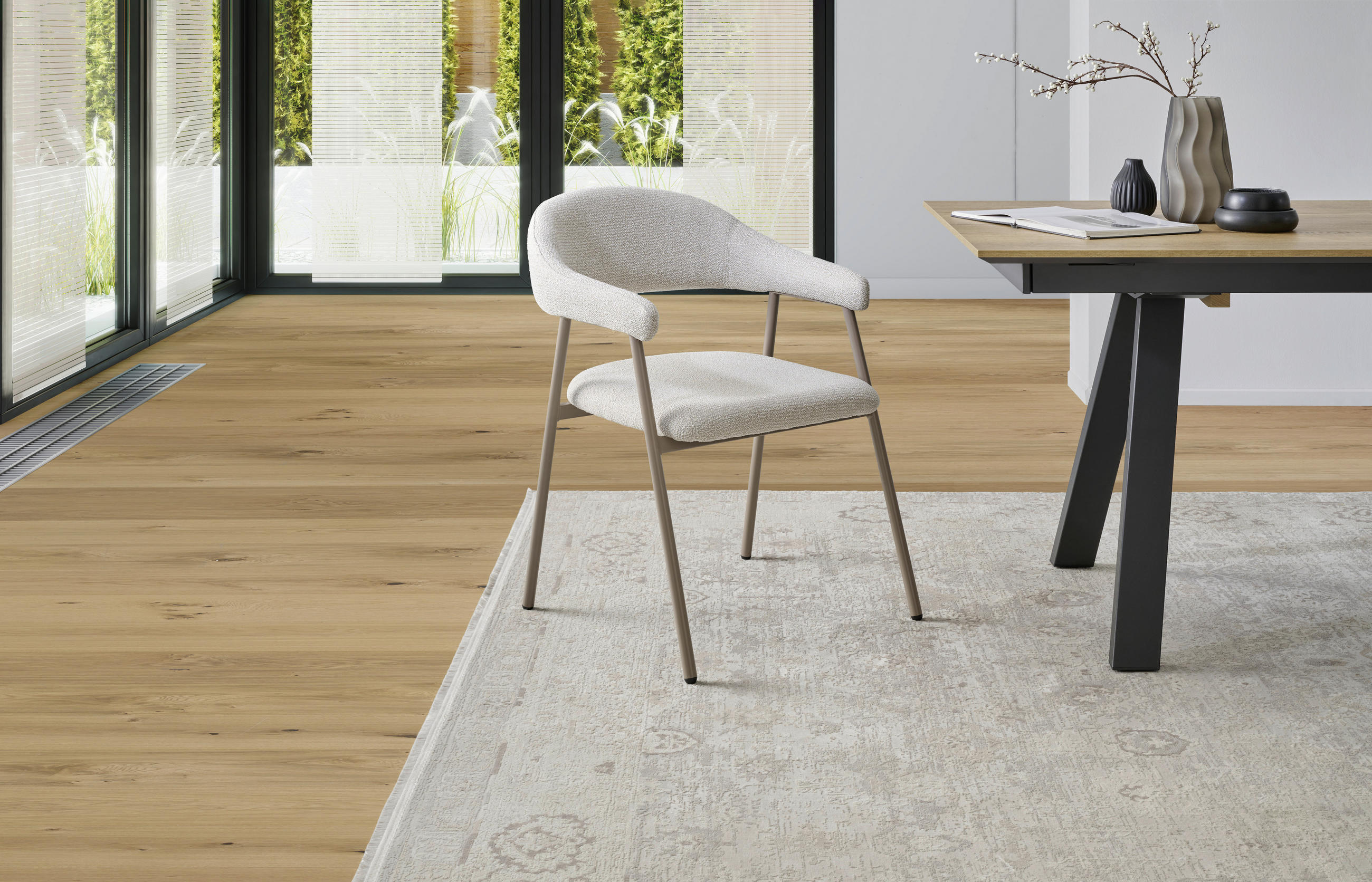 ARMLEHNSTUHL  in Eisen Webstoff  - Beige/Schwarz, MODERN, Textil/Metall (61/79/59cm) - MID.YOU