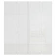 DREHTÜRENSCHRANK 201/235/61 cm,  in Weiß, 4-türig  - Weiß, Basics, Glas/Holzwerkstoff (201/235/61cm) - Novel