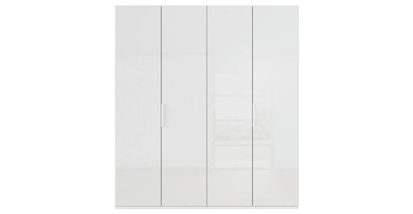 DREHTÜRENSCHRANK 201/235/61 cm,  in Weiß, 4-türig  - Weiß, Basics, Glas/Holzwerkstoff (201/235/61cm) - Novel