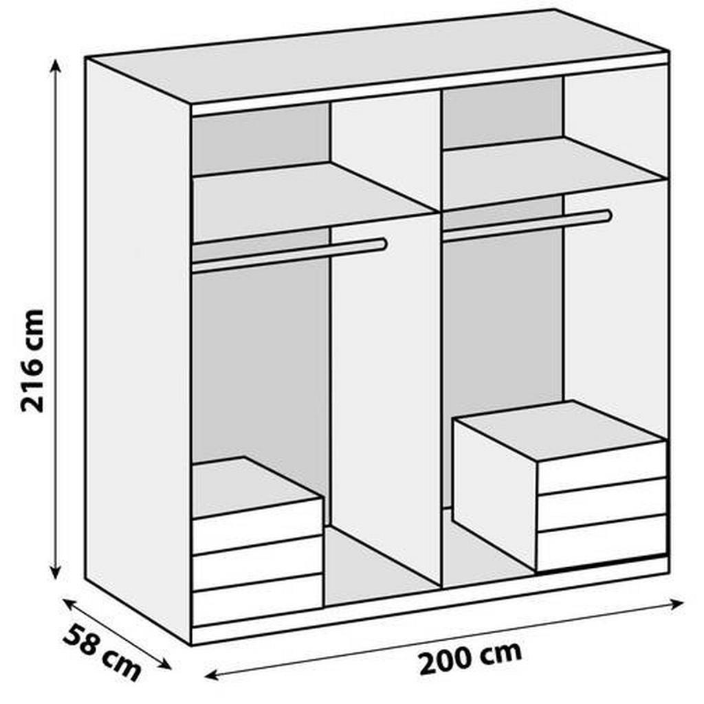 Thumbnail - Mid.you Drehtürenschrank Wimex Level 36C, Eiche, Grau, Metall, 2 Fächer, 6 Schubladen, 200x216x58 cm, BQ - Bündnis für Q...