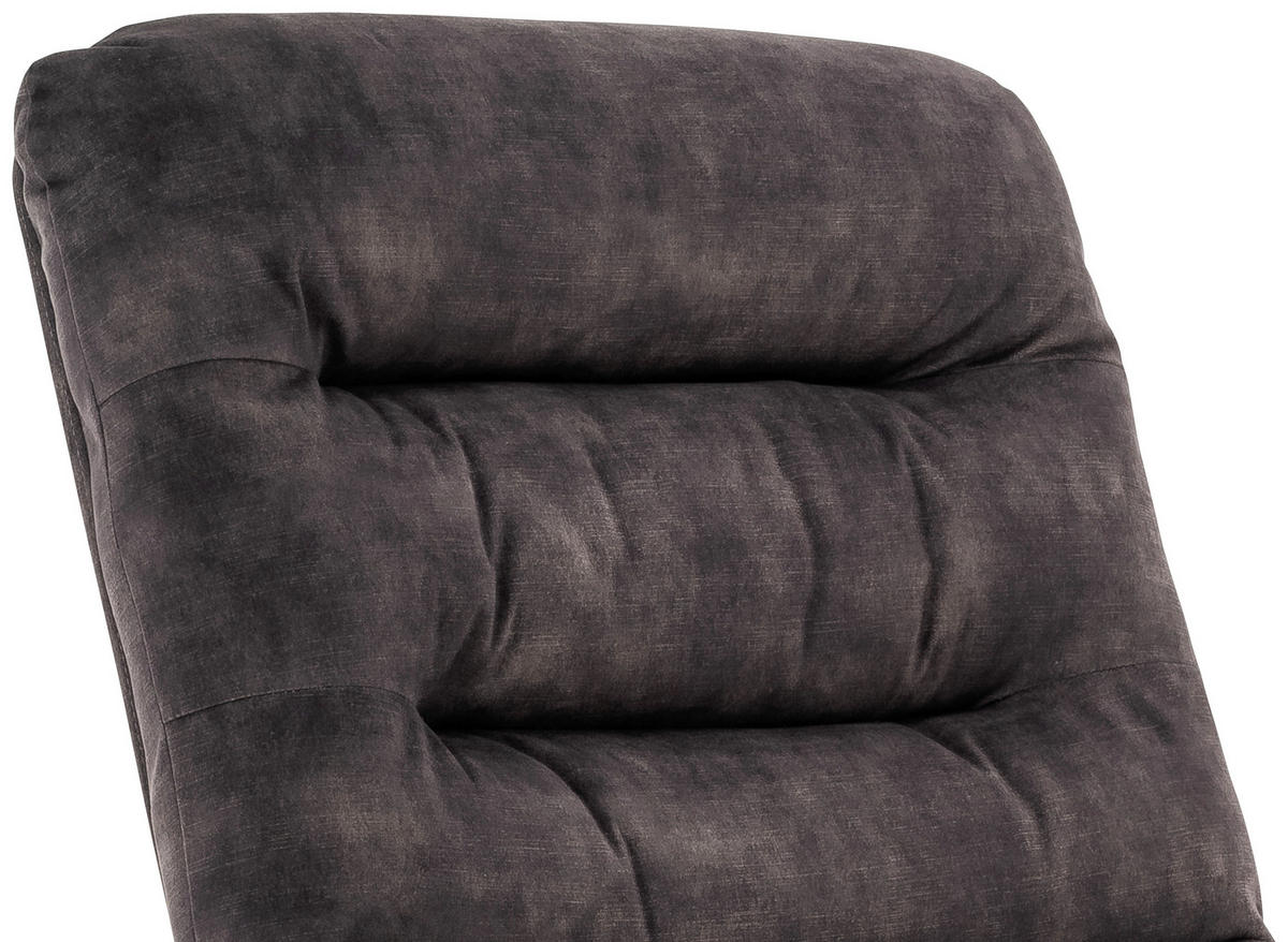 SESSEL Velours Grau    - Schwarz/Grau, MODERN, Textil/Metall (68/91/82cm) - MID.YOU