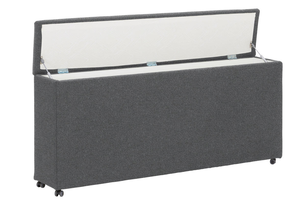 DÍL POHOVKY, textil, šedá - šedá, Konvenční, textil (150/80/30cm) - Novel