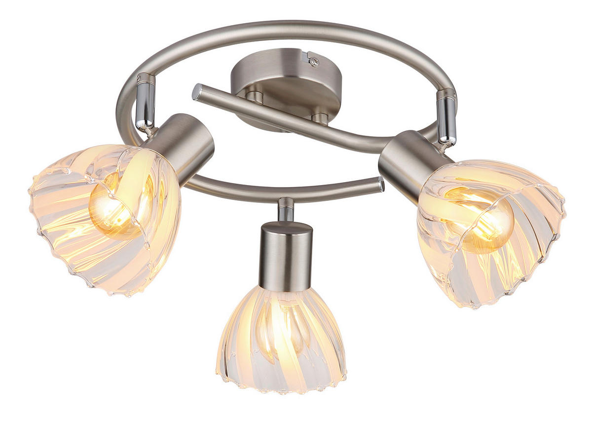 STRAHLER 46/19 cm   - Nickelfarben, KONVENTIONELL, Glas/Metall (46/19cm) - Globo