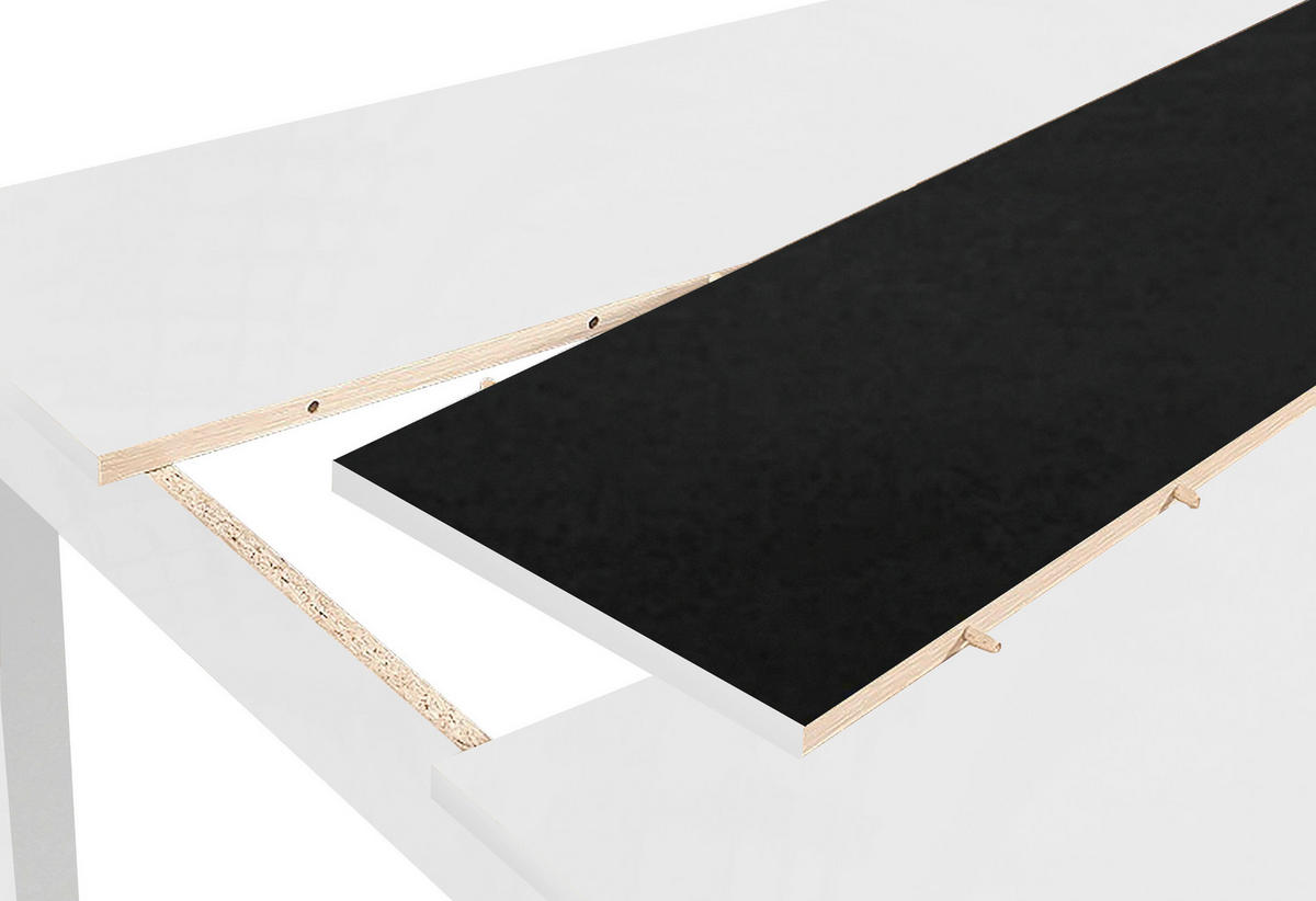 ESSTISCH 120/80/75 cm Nachbildung  Holzwerkstoff schnell aufzubauende und stabile Arbeitsfläche rechteckig Weiß  - Weiß, MODERN, Holzwerkstoff (120/80/75cm) - MID.YOU