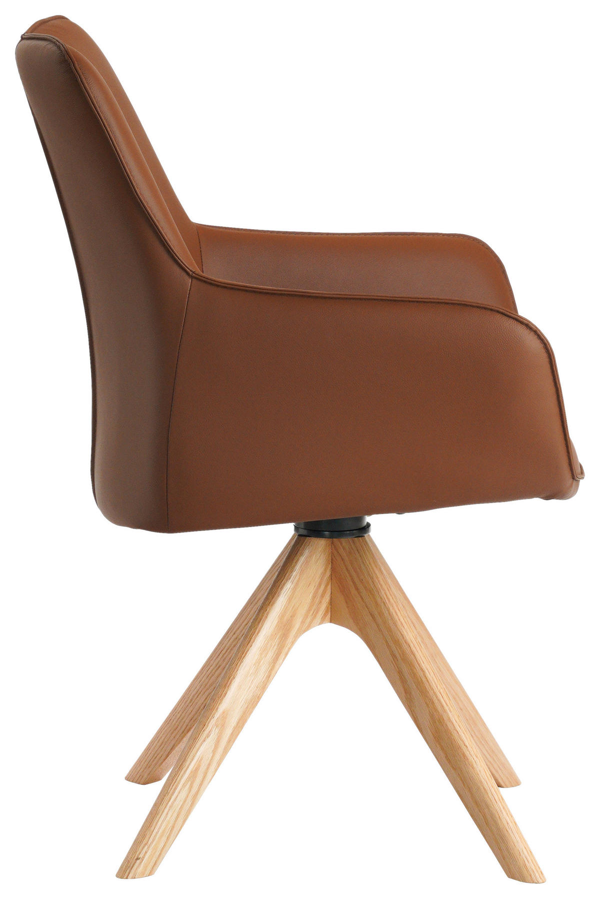 SCAUN CU BRAțE in coniac  - coniac/culoare lemn stejar, Modern, lemn/metal (64/87/60cm) - Novel
