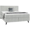 BOXSPRINGBETT 180/200 cm  in Hellgrau  - Hellgrau/Schwarz, Konventionell, Holz/Textil (180/200cm) - Voleo