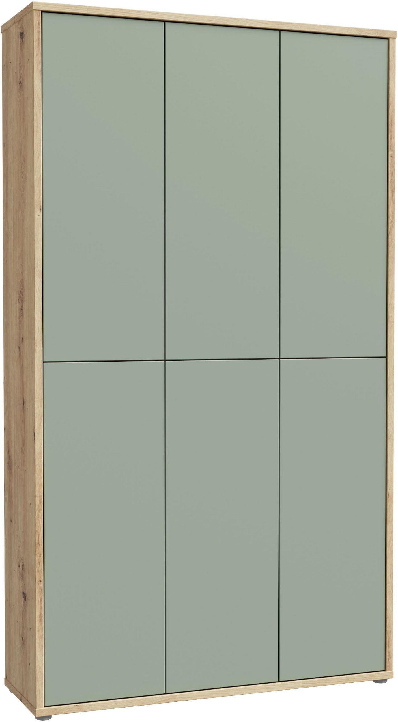 DULAP PENTRU PANTOFI 109,2/191,9/34,9 cm  - verde salvie/stejar Artisan, Modern, plastic/material pe bază de lemn (109,2/191,9/34,9cm) - Modern Living
