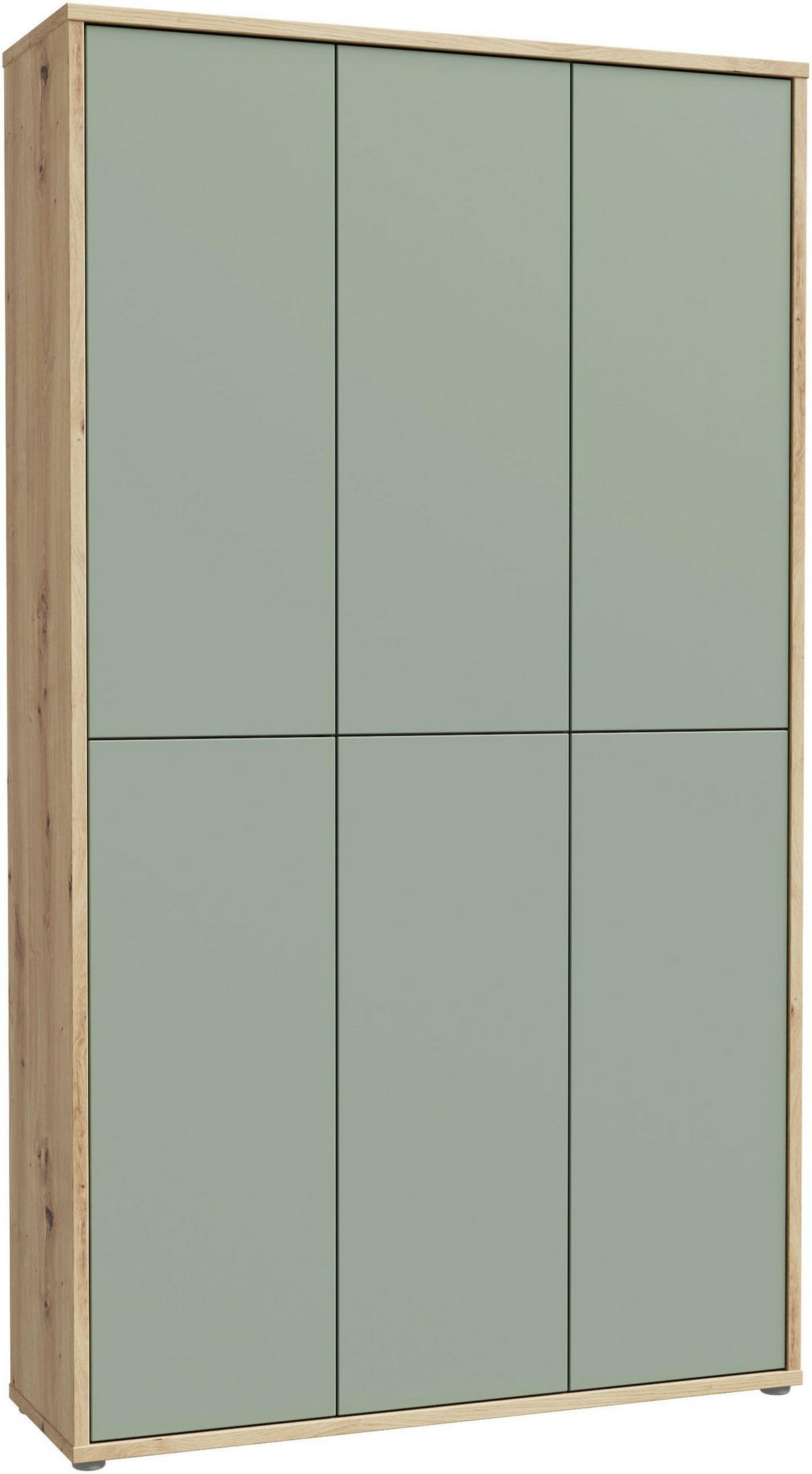 SCHUHSCHRANK 109,2/191,9/34,9 cm  - Salbeigrün/Eiche Artisan, MODERN, Holzwerkstoff/Kunststoff (109,2/191,9/34,9cm) - Xora