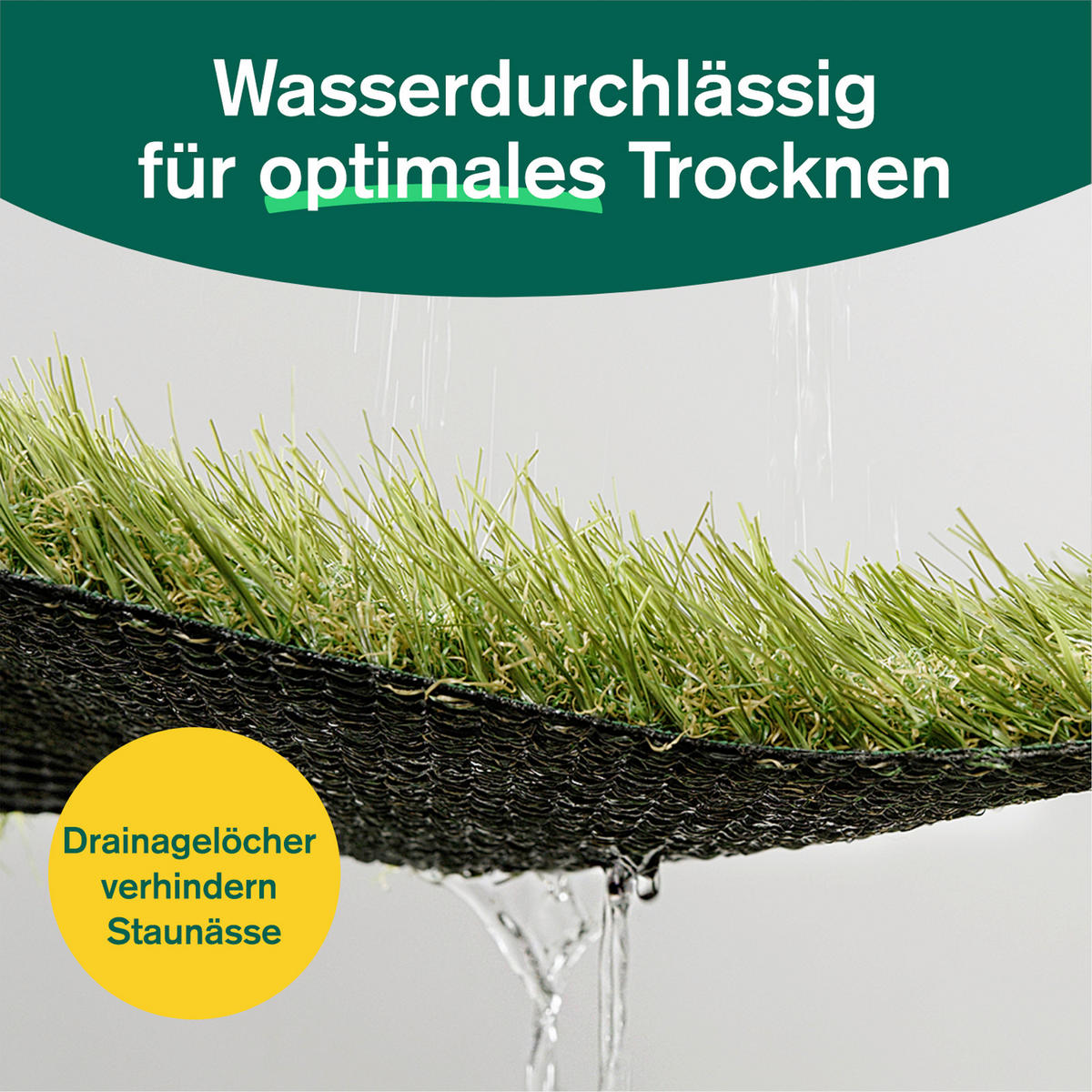 RASENTEPPICH 50 mm Kunststoff  - Grün, Basics, Kunststoff (100/250cm) - Floordirekt