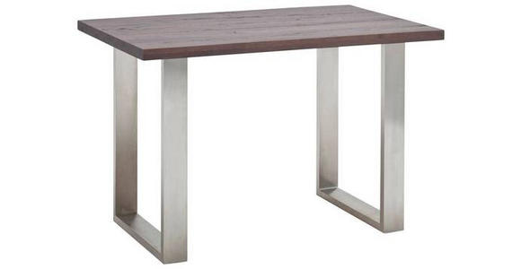 BARTISCH in Holz, Metall 180/100/95 cm   - Edelstahlfarben/Eichefarben, Design, Holz/Metall (180/100/95cm) - Novel