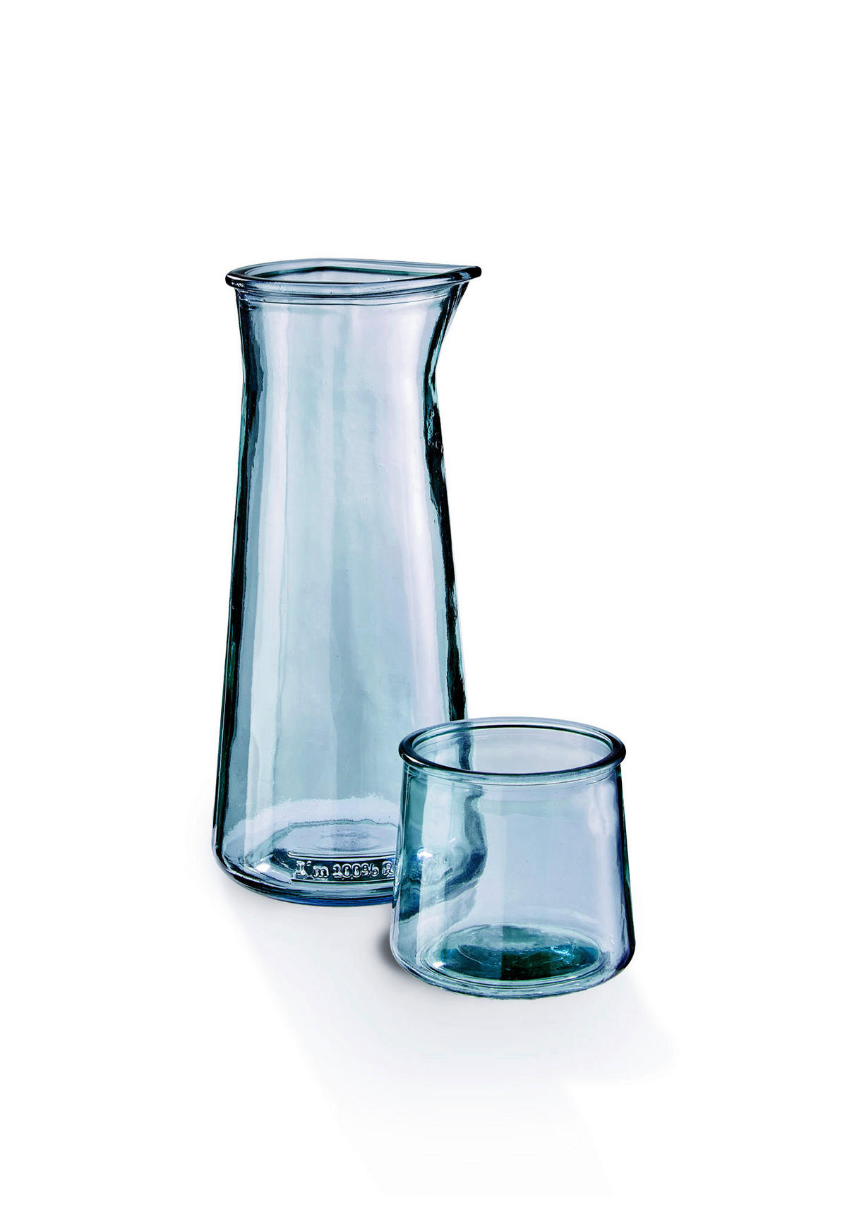 WASSERKARAFFE 1,165 l  KAZI  - Pastellblau, Basics, Glas (10,5/23,5cm) - FYNCH-HATTON