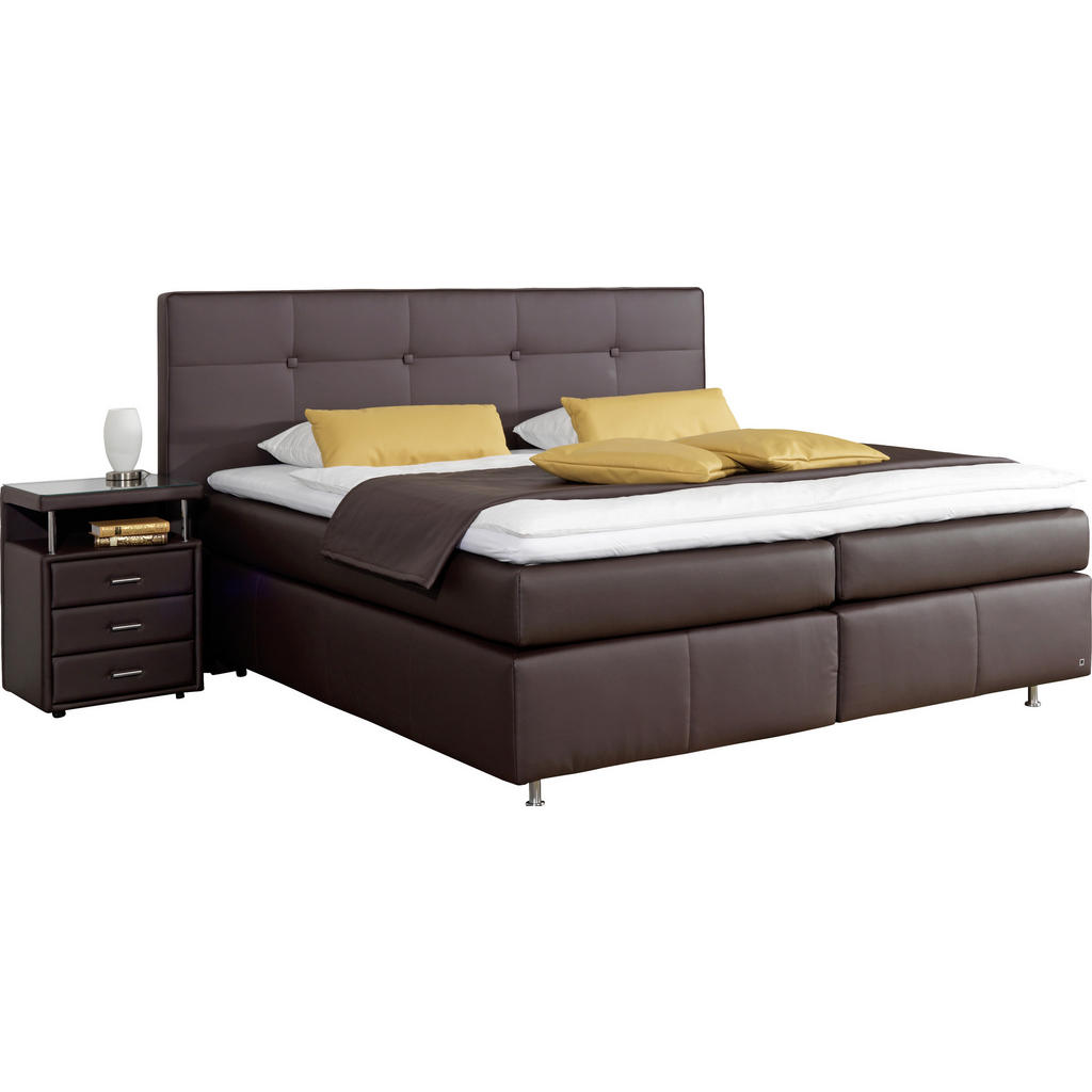 Thumbnail - Dieter Knoll Nachtschrank, Braun, Metall, Echtleder, Nappaleder, 3 Schubladen, 51x66x42 cm, Made in Austria, Schlafzimme...