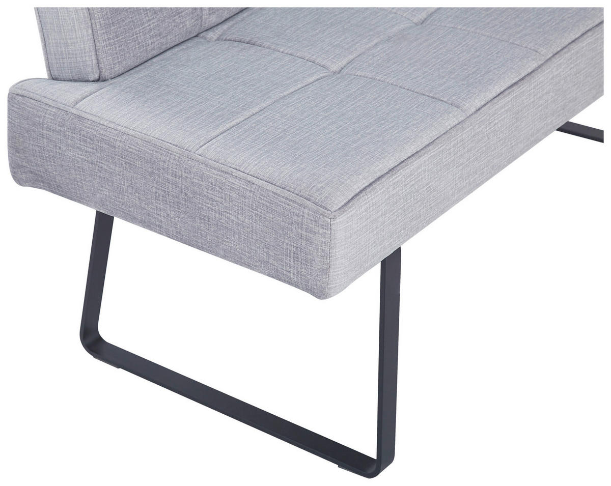 SITZBANK in Metall, Textil Hellgrau  - Hellbraun/Hellgrau, KONVENTIONELL, Textil/Metall (140/88/62cm) - MID.YOU