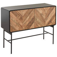 KOMODA, črna, barve hrasta  - črna/barve hrasta, Moderno, kovina/leseni material (108/82/40cm) - Mömax