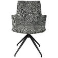 ARMLEHNSTUHL  Stoffauswahl, Sitzfläche 360° drehbar, automatische Rückholfunktion Jacquard  Schwarz, Weiß  - Schwarz/Weiß, Design, Textil/Metall (59/89.5/63cm) - Novel