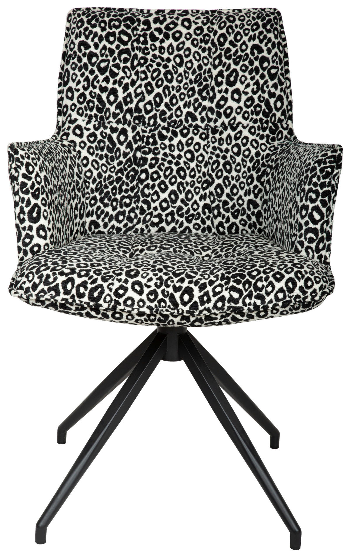 ARMLEHNSTUHL  in Eisen Jacquard  - Schwarz/Weiß, Design, Textil/Metall (59/89.5/63cm) - Novel