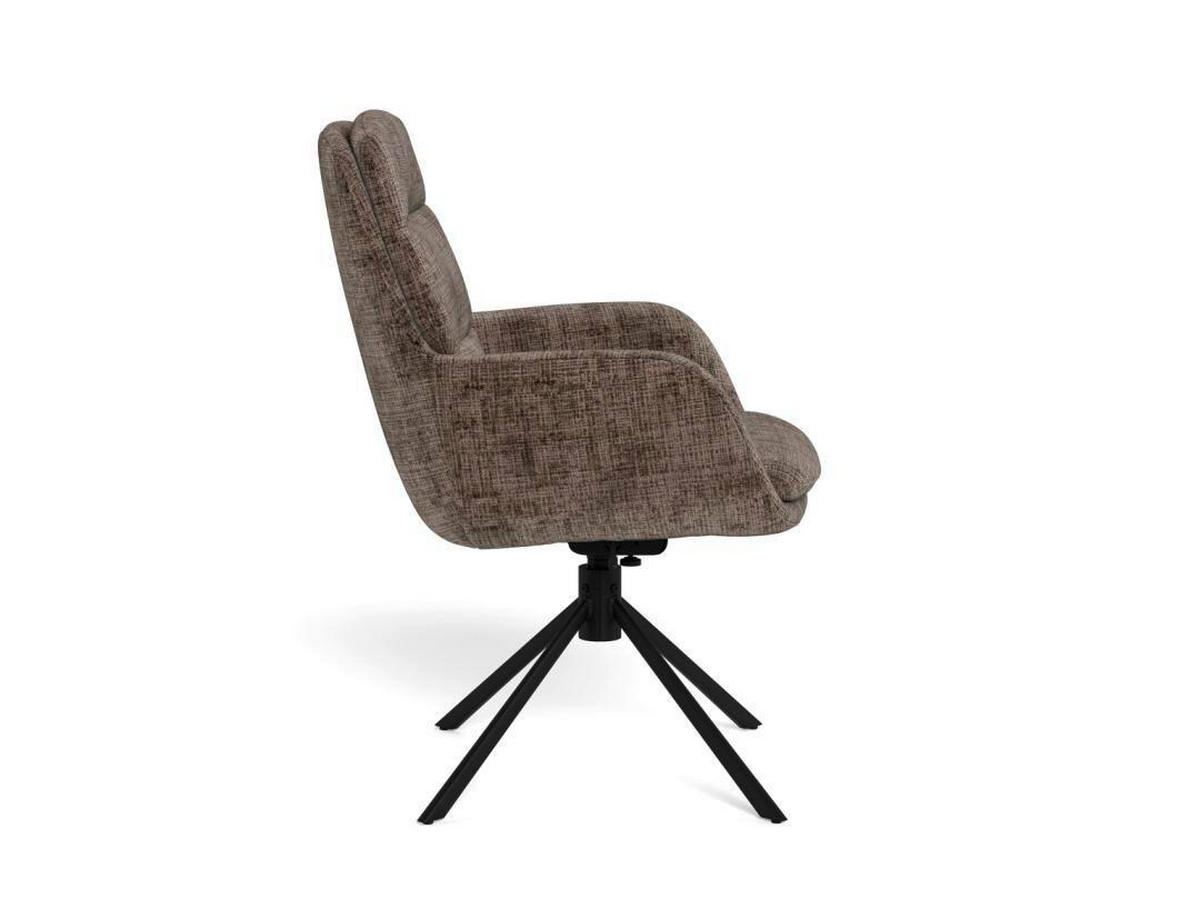 ARMLEHNSTUHL 2 Stück automatische Rückholfunktion Struktur  Braun, Schwarz  - Schwarz/Braun, MODERN, Textil/Metall (61/94/67cm) - MID.YOU