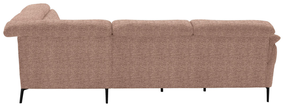 ECKSOFA in Struktur Kupferfarben  - Schwarz/Kupferfarben, Modern, Textil/Metall (275/235cm) - Cantus