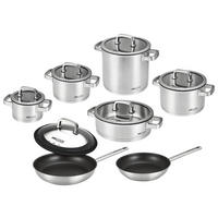KOCHTOPFSET SENNA S13 PLUS 13-teilig  - Edelstahlfarben, Basics, Glas/Metall - Am Cook