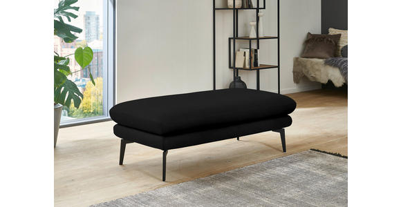 ECKSOFA in Echtleder Schwarz 310/180 cm - Schwarz, Design, Leder/Metall (310/180cm) - Dieter Knoll