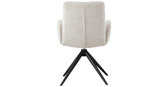ARMLEHNSTUHL in Eisen Webstoff - Perlmutt/Creme, Design, Textil/Metall (57/90/64cm) - Novel