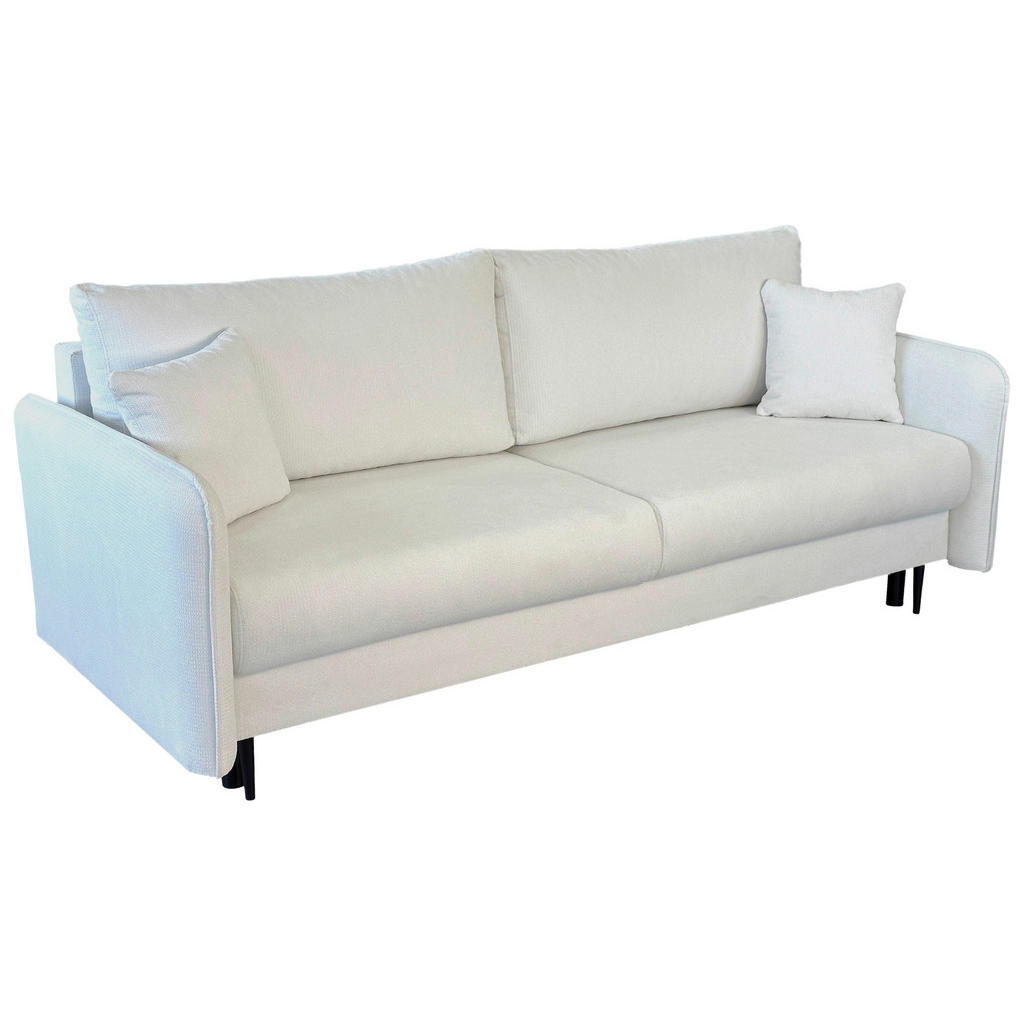 Thumbnail - Mid.you Schlafsofa, Weiß, Textil, 3-Sitzer, Füllung: Polyurethan (PUR),Polyurethan (Pur), 216x96x102 cm, Made in EU, Lie...
