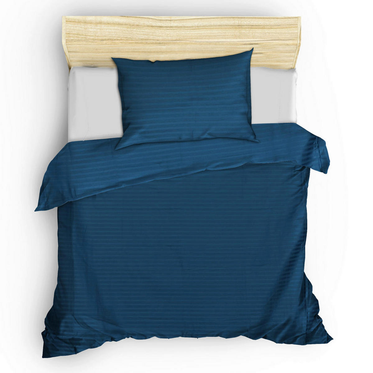 BETTWÄSCHE Satin 155/220 cm  - Blau, Basics, Textil (155/220cm)