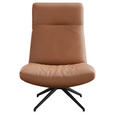 SESSEL in Echtleder Cognac  - Cognac/Schwarz, MODERN, Leder/Metall (74/105/92cm) - Johann Jakob