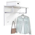 GARDEROBENPANEEL  in 90/60/35 cm  - Weiß/Grau, Design, Holzwerkstoff/Metall (90/60/35cm) - Carryhome