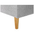 ECKSOFA in Flachgewebe Hellgrau - Eiche Wotan/Hellgrau, KONVENTIONELL, Holz/Textil (255/157cm) - Carryhome