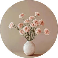 METALLBILD Blumen  - Smaragdgrün/Hellrosa, Basics, Metall (40/0,3cm)