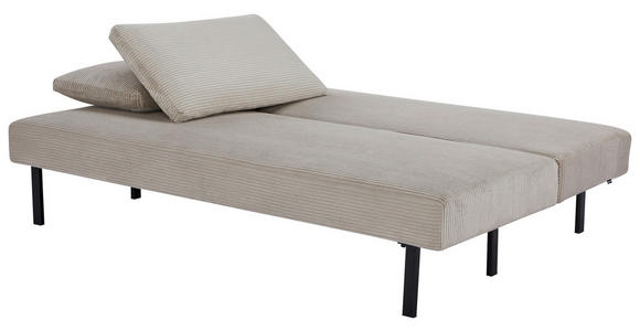 SCHLAFSOFA Cord Beige  - Beige/Schwarz, Design, Textil/Metall (191/92/99cm) - Carryhome