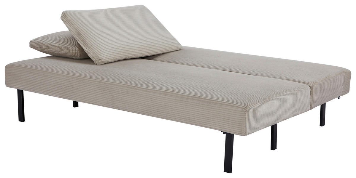 SCHLAFSOFA Cord Beige  - Beige/Schwarz, Design, Textil/Metall (191/92/99cm) - Carryhome