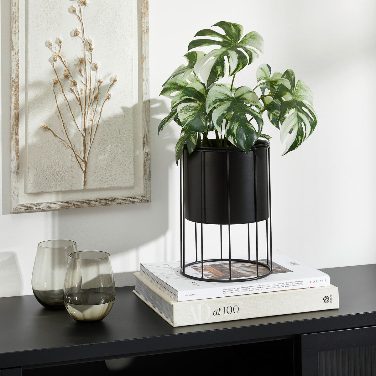 PFLANZTOPF   - Schwarz, LIFESTYLE, Metall (18/25,5cm) - Ambia Home