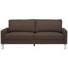 3-SITZER-SOFA in Echtleder Dunkelbraun  - Chromfarben/Dunkelbraun, Design, Leder/Metall (204/81/97cm) - Pure Home Lifestyle