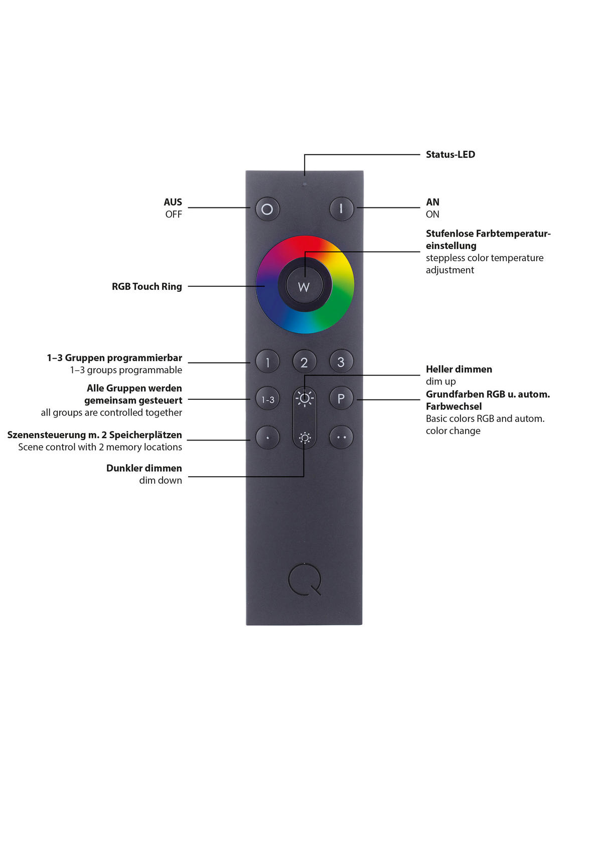 LED-DECKENLEUCHTE  Smart 40/40/8 cm   - Silberfarben, Design, Glas/Kunststoff (40/40/8cm) - Paul Neuhaus