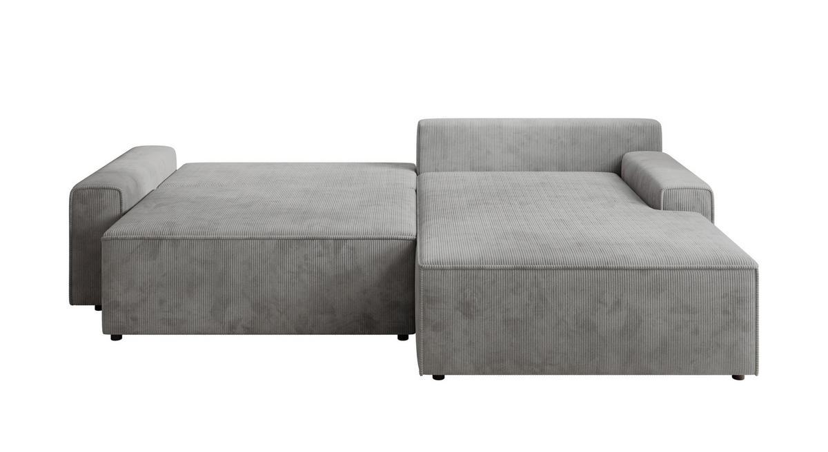 ECKSCHLAFSOFA CHALLANGE in Cord Dunkelgrau  - Dunkelgrau/Schwarz, MODERN, Kunststoff/Textil (246/168cm) - Trendmanufaktur